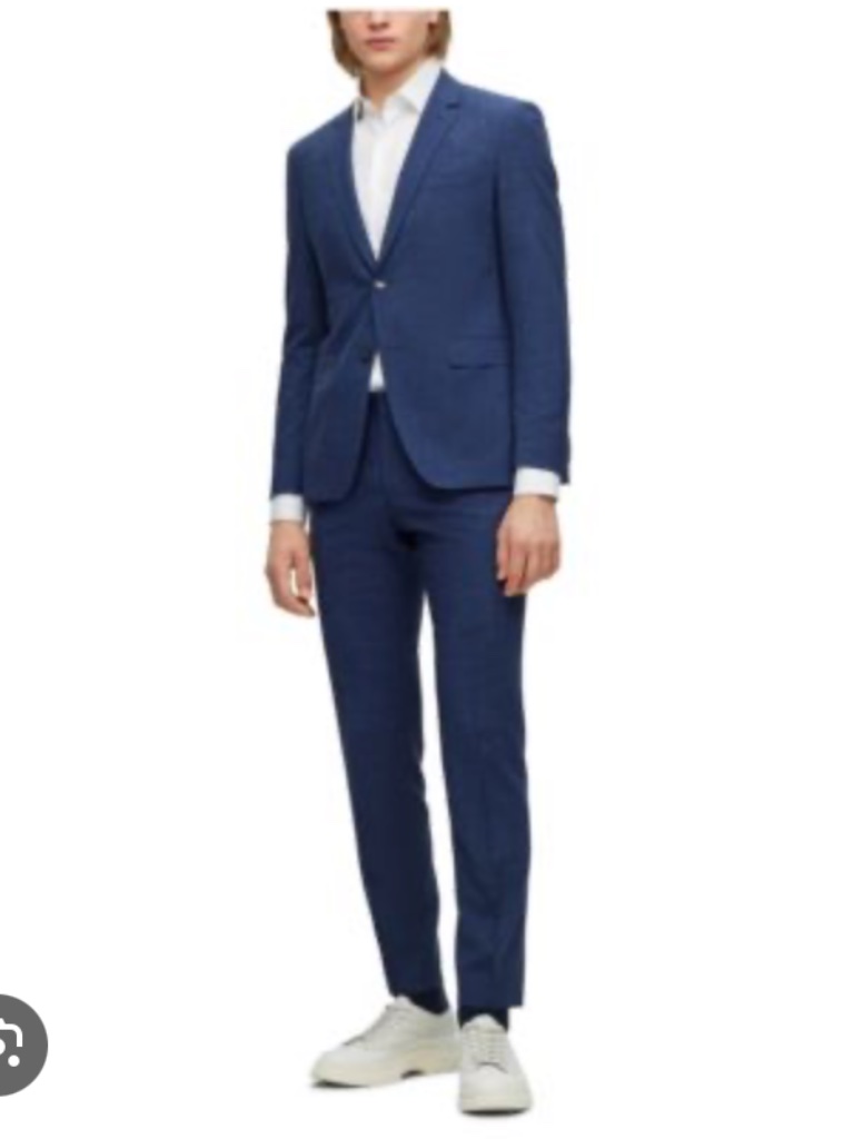 Boss Men's Extra-Slim-Fit Patterned Wool Linen Suit